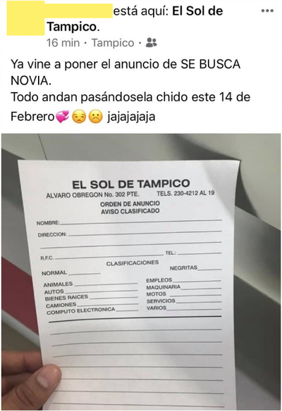 Se Busca Novia, en Clasificados de El Sol de Tampico - El Sol de Tampico |  Noticias Locales, Policiacas, sobre México, Tamaulipas y el Mundo