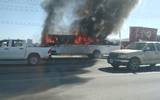 Se incendió un autobús en Reynosa durante este lunes | Cortesía: Protección Civil Reynosa